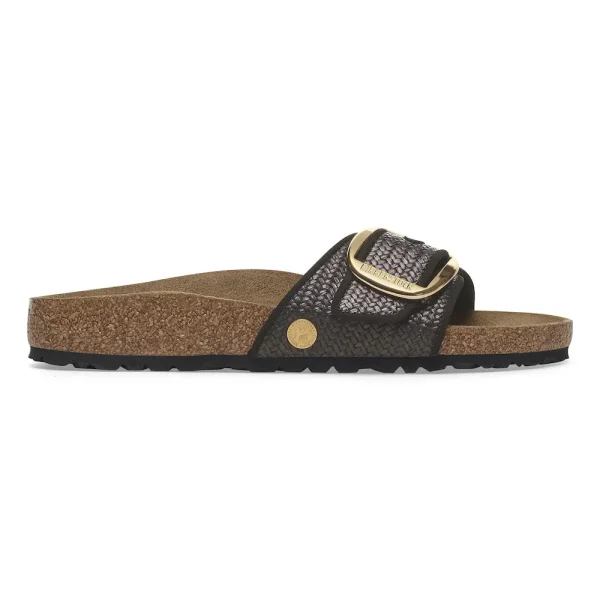 Madrid Big Buckle Raffia Textile Raffia Black - Image 7