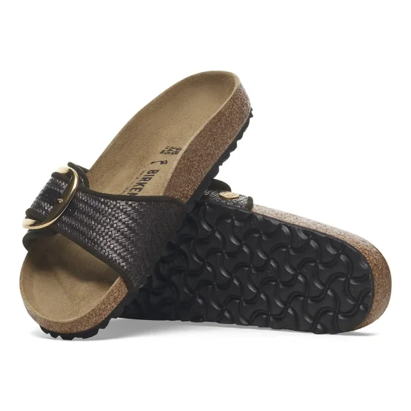Madrid Big Buckle Raffia Textile Raffia Black - Image 4
