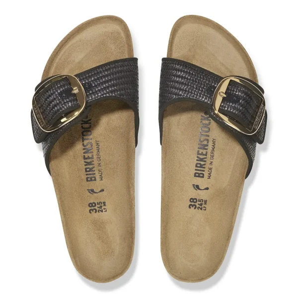Madrid Big Buckle Raffia Textile Raffia Black - Image 5