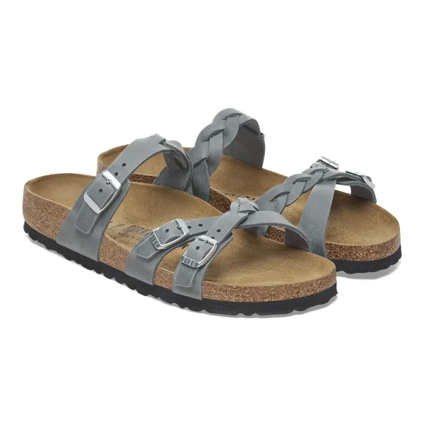 Franca Braided Oiled Leather Basalt Gray - Image 4