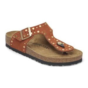 Gizeh Rivets Suede Leather Dark Rust
