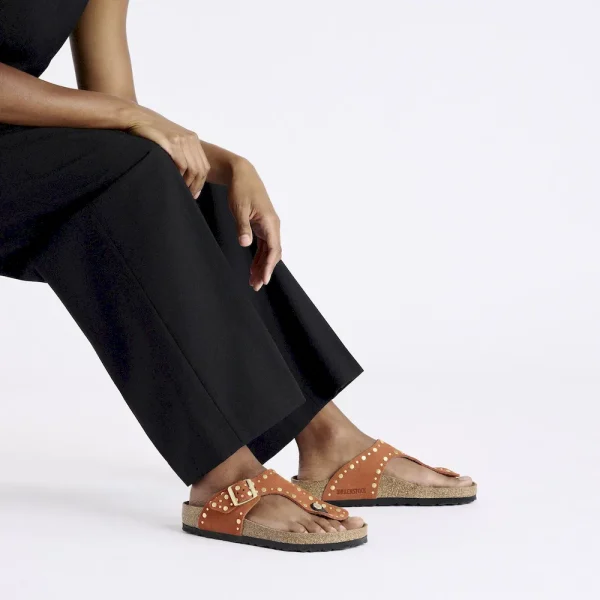 Gizeh Rivets Suede Leather Dark Rust - Image 2