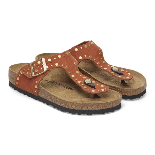 Gizeh Rivets Suede Leather Dark Rust - Image 6