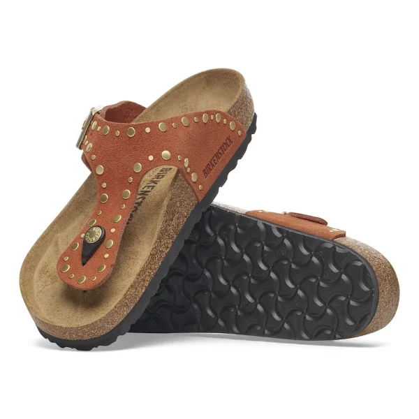 Gizeh Rivets Suede Leather Dark Rust - Image 4