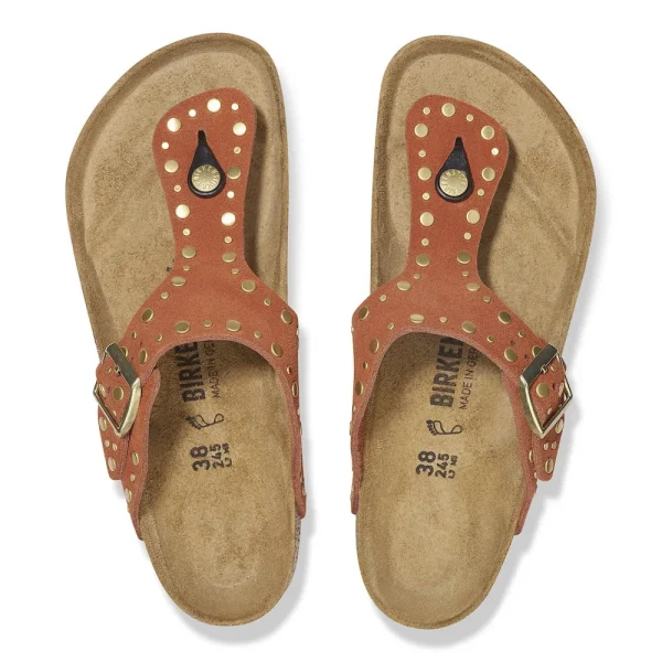 Gizeh Rivets Suede Leather Dark Rust - Image 5