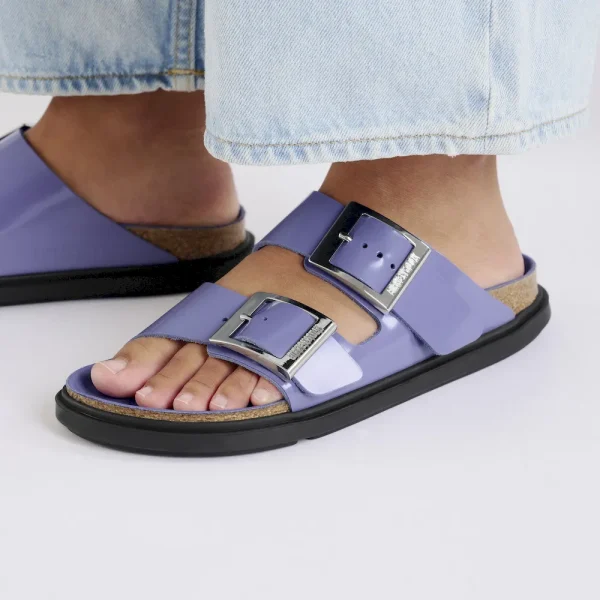 Arizona Droplet Buckle Natural Leather Patent High Shine Purple Dusk - Image 3