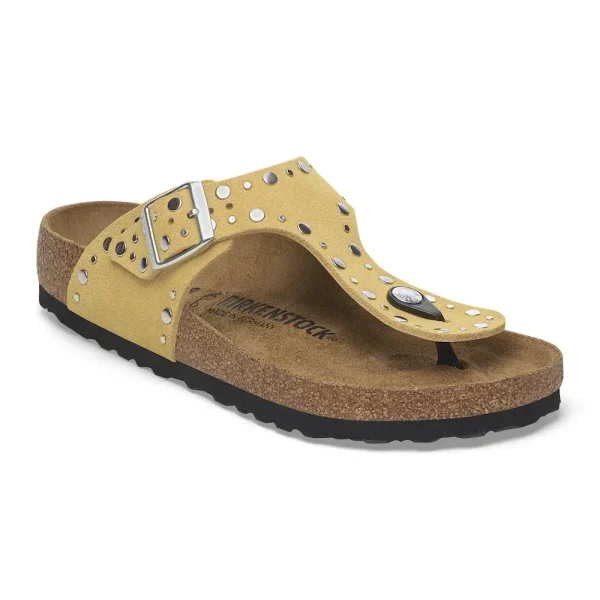 Gizeh Rivets Suede Leather Ochre