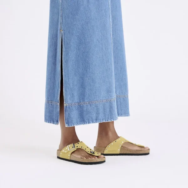 Gizeh Rivets Suede Leather Ochre - Image 2