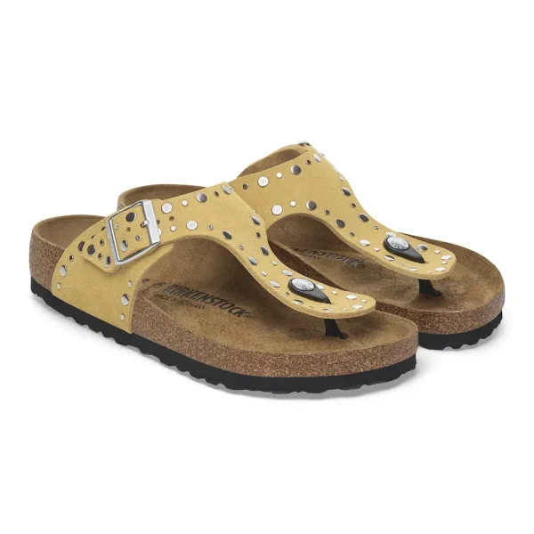 Gizeh Rivets Suede Leather Ochre - Image 6
