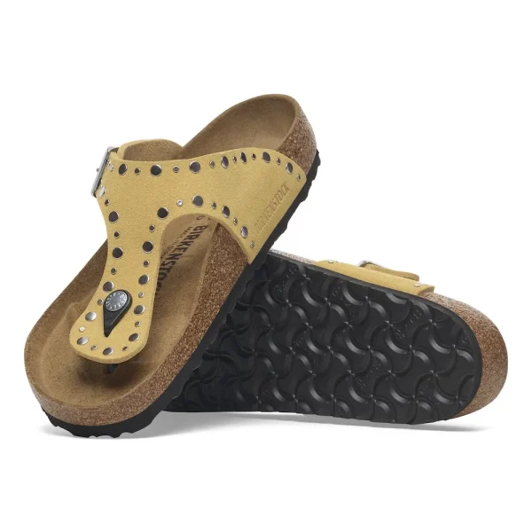 Gizeh Rivets Suede Leather Ochre - Image 4