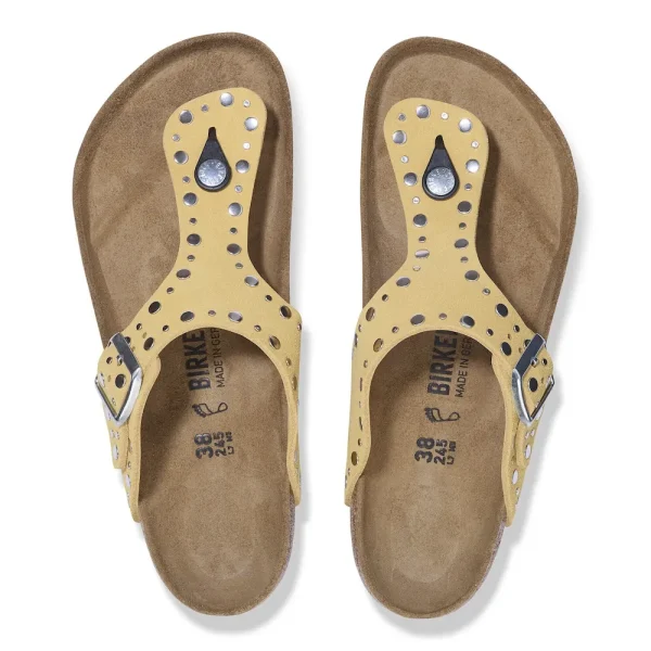 Gizeh Rivets Suede Leather Ochre - Image 5