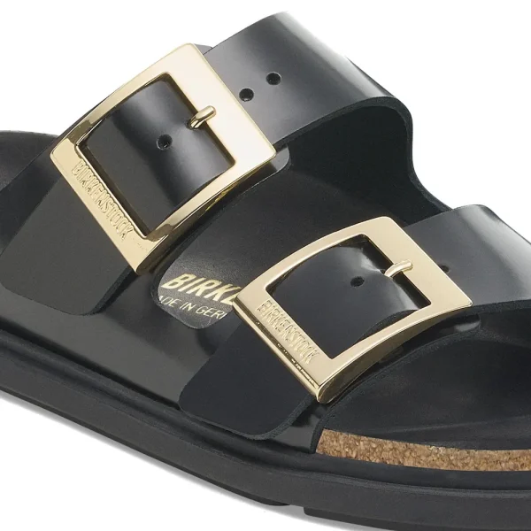 Arizona Droplet Buckle Natural Leather Patent High Shine Black - Image 8