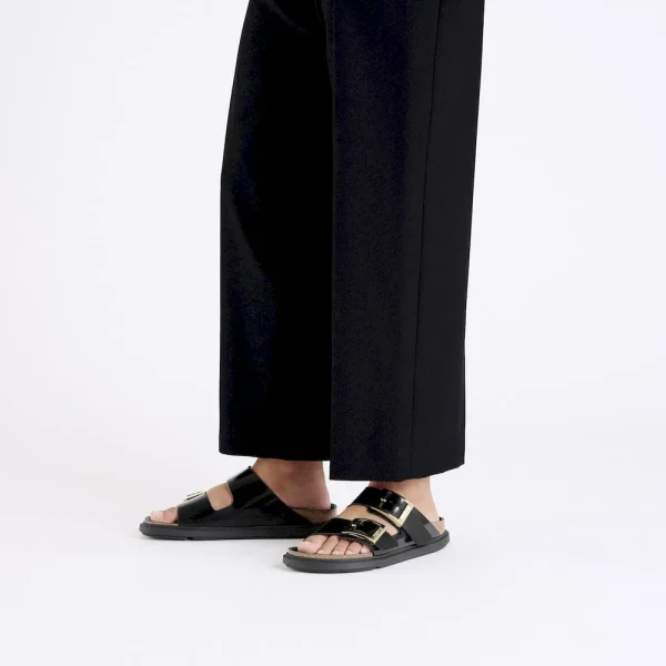 Arizona Droplet Buckle Natural Leather Patent High Shine Black - Image 2