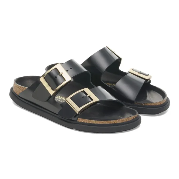Arizona Droplet Buckle Natural Leather Patent High Shine Black - Image 6