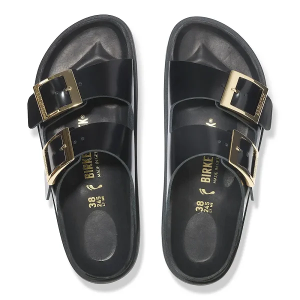 Arizona Droplet Buckle Natural Leather Patent High Shine Black - Image 5