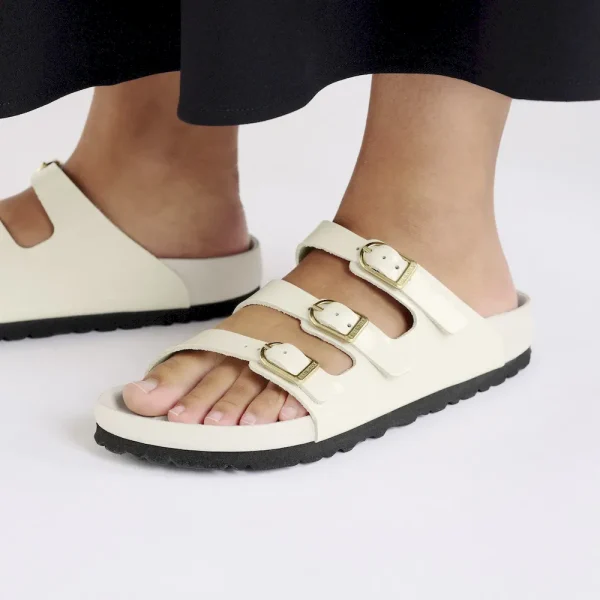 Florida Exquisite Natural Leather Patent High Shine Ecru - Image 3