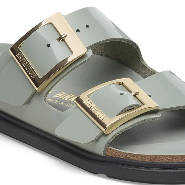 Arizona Droplet Buckle Natural Leather Patent High Shine Pure Sage - Image 8