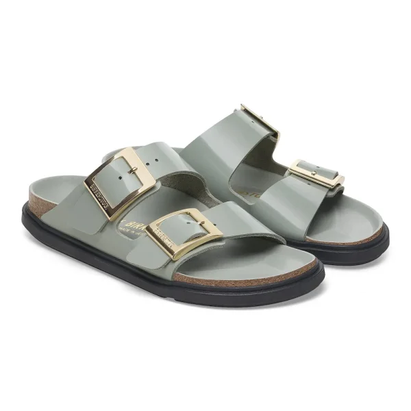 Arizona Droplet Buckle Natural Leather Patent High Shine Pure Sage - Image 6