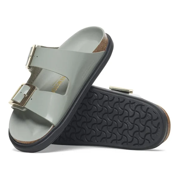 Arizona Droplet Buckle Natural Leather Patent High Shine Pure Sage - Image 4