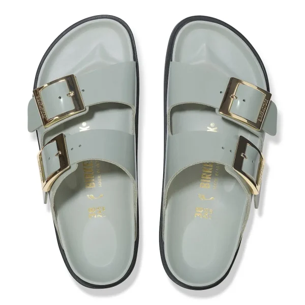 Arizona Droplet Buckle Natural Leather Patent High Shine Pure Sage - Image 5