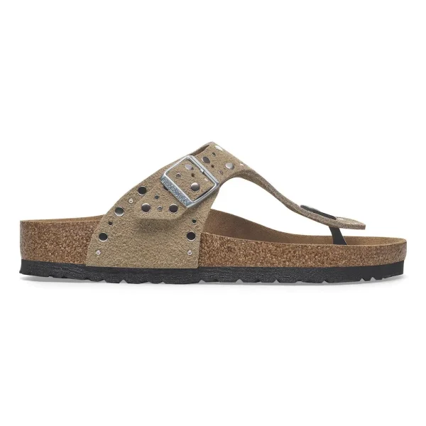 Gizeh Rivets Suede Leather Taupe - Image 7