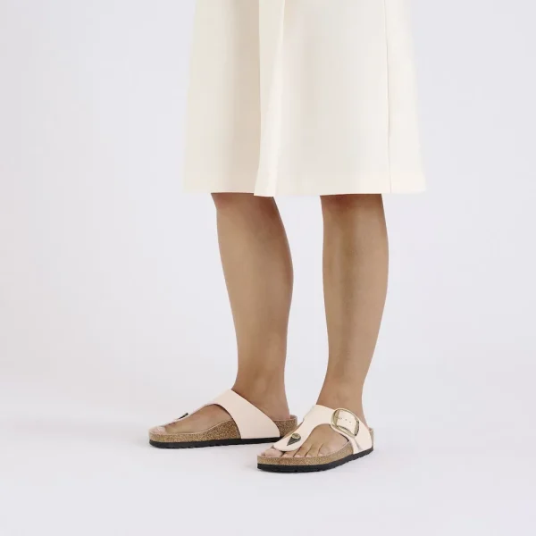 Gizeh Big Buckle Natural Leather Patent High-Shine Light Rose - Image 2