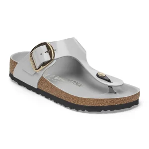 Gizeh Big Buckle Natural Leather Patent High-Shine Stone Coin