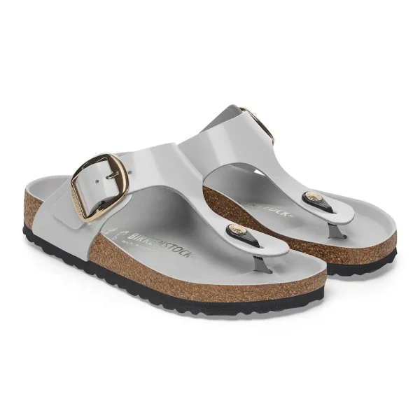 Gizeh Big Buckle Natural Leather Patent High-Shine Stone Coin - Image 6