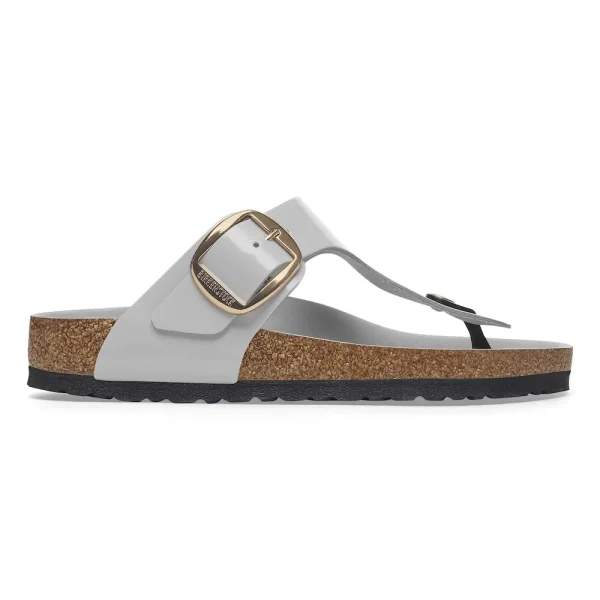 Gizeh Big Buckle Natural Leather Patent High-Shine Stone Coin - Image 7