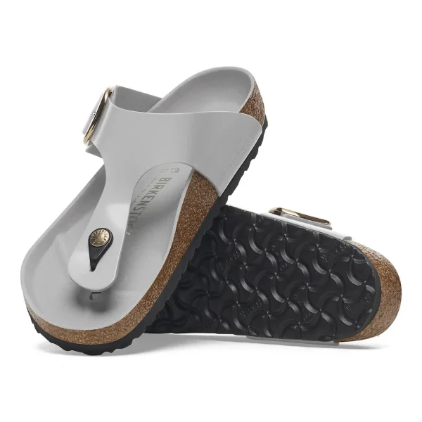 Gizeh Big Buckle Natural Leather Patent High-Shine Stone Coin - Image 4
