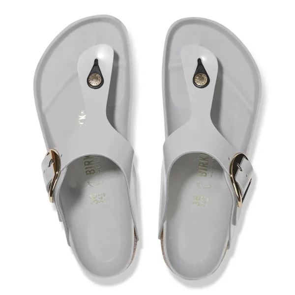 Gizeh Big Buckle Natural Leather Patent High-Shine Stone Coin - Image 5