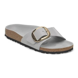 Madrid Big Buckle Natural Leather Patent High-Shine Stone Coin