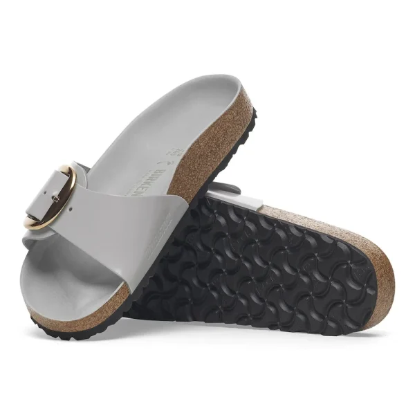Madrid Big Buckle Natural Leather Patent High-Shine Stone Coin - Image 4