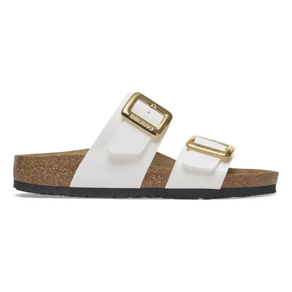 Sydney Luxe Buckle Birko-Flor Patent Patent White - Image 6