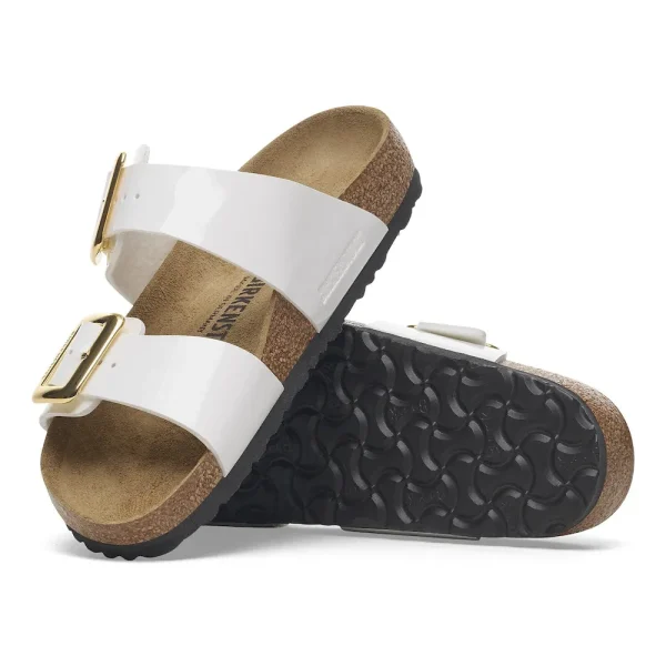 Sydney Luxe Buckle Birko-Flor Patent Patent White - Image 3