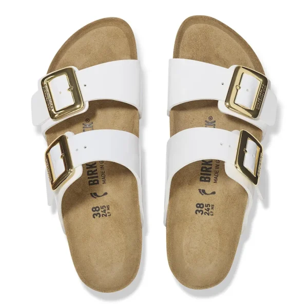 Sydney Luxe Buckle Birko-Flor Patent Patent White - Image 4