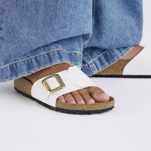 Catalina Luxe Buckle Birko-Flor Patent Patent White - Image 3