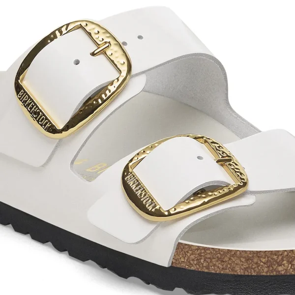 Arizona Hammered Big Buckle Natural Leather Patent High-Shine Antique White - Image 8