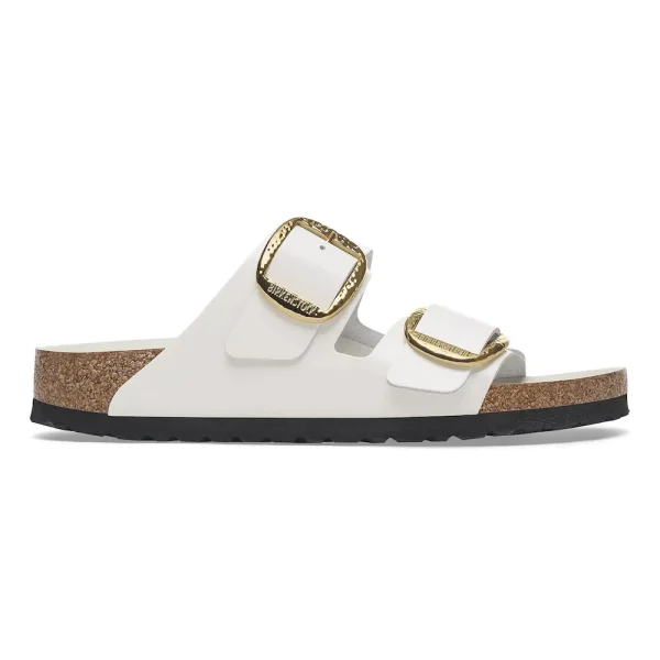 Arizona Hammered Big Buckle Natural Leather Patent High-Shine Antique White - Image 7