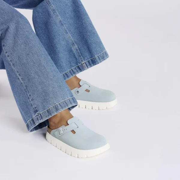 Boston Chunky Suede Leather Baby Blue - Image 2
