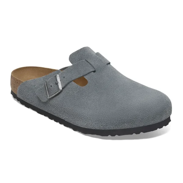 Boston Soft Footbed Suede Leather Basalt Gray