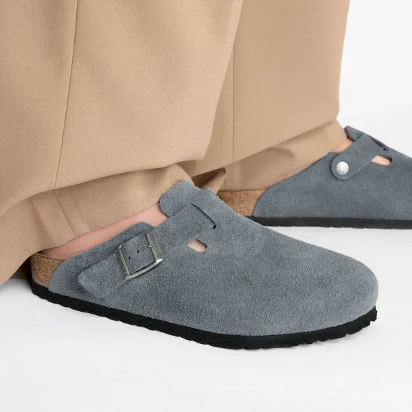 Boston Soft Footbed Suede Leather Basalt Gray - Image 7
