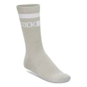 Cotton Tennis Socks Cotton-Polyamide-Elastane Stone Coin / White