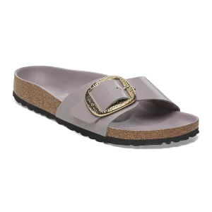 Madrid Hammered Big Buckle Natural Leather Patent High-Shine Faded Purple