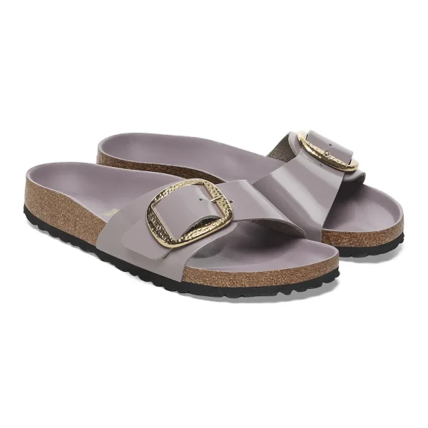 Madrid Hammered Big Buckle Natural Leather Patent High-Shine Faded Purple - Image 6