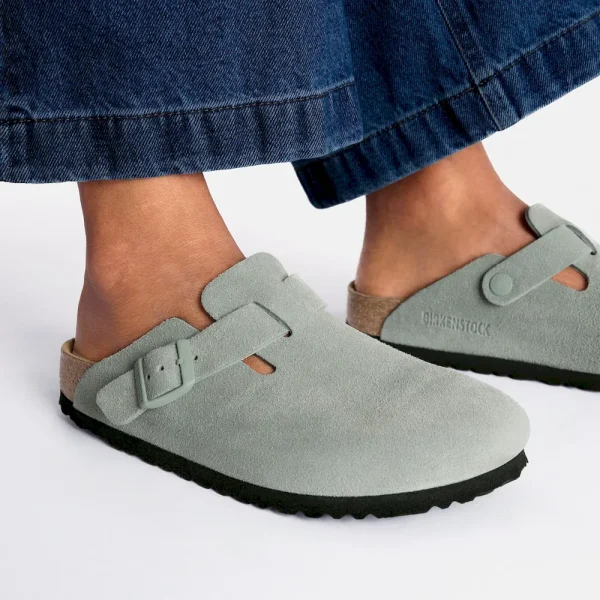 Boston Soft Footbed Suede Leather Pure Sage - Image 3