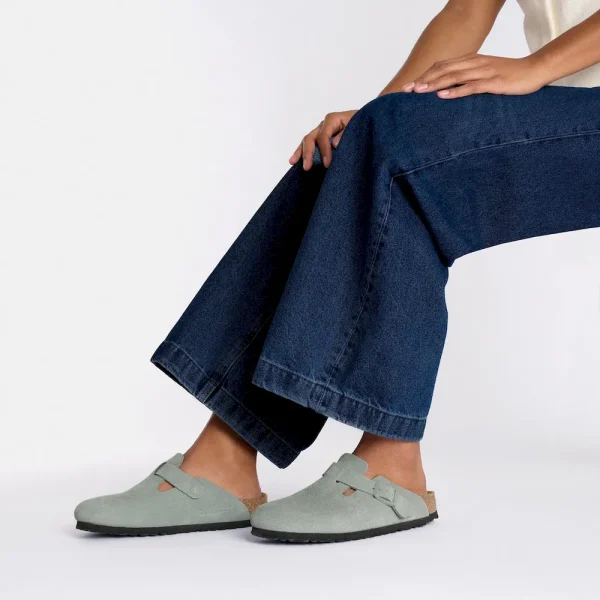 Boston Soft Footbed Suede Leather Pure Sage - Image 2