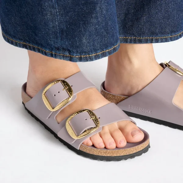Arizona Hammered Big Buckle Natural Leather Patent High-Shine Faded Purple - Image 3