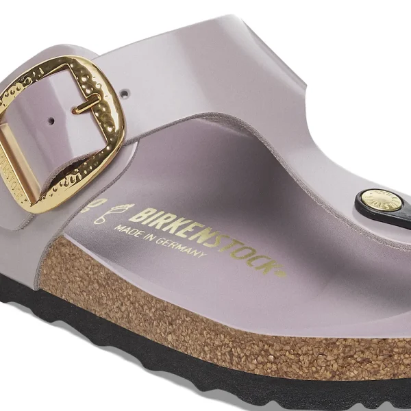 Gizeh Hammered Big Buckle Natural Leather Patent High Shine Faded Purple - Image 8