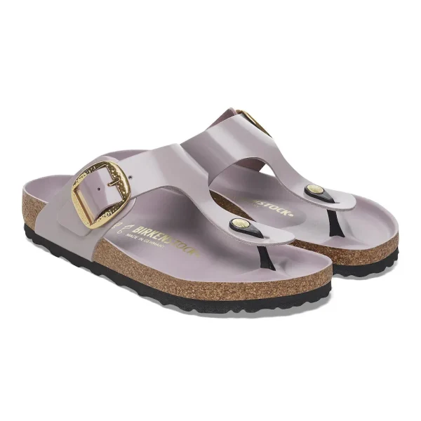 Gizeh Hammered Big Buckle Natural Leather Patent High Shine Faded Purple - Image 6